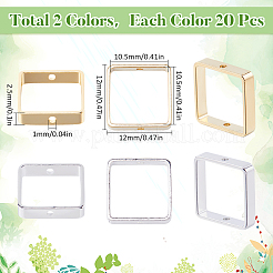 40Pcs 2 Colors Brass Bead Frame&nbsp;KK-SC0004-64