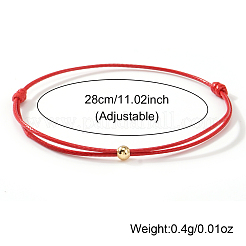 Brass Round Ball Polyester Cord Braided Bracelets&nbsp;QR8302-3