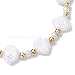 Shell Shape Plastic Stretch Bracelets&nbsp;BJEW-JB10342-01