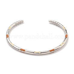 Brass Enamel Cuff Bangles for Women&nbsp;BJEW-G703-08B-P