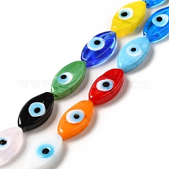 Handmade Evil Eye Lampwork Beads Strands&nbsp;LAMP-G154-06