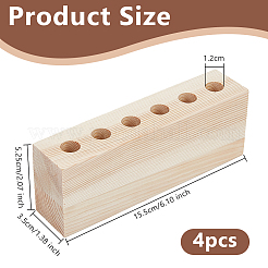 4Pcs 6-Hole Wood Desktop Pen Holder&nbsp;ODIS-OC0001-79
