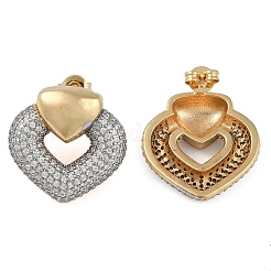 Heart Clear Cubic Zirconia Stud Earrings&nbsp;EJEW-Q387-03GP