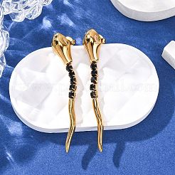 304 Stainless Steel Snake Stud Earrings&nbsp;EJEW-A136-03A-G