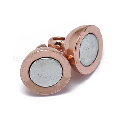 Rack Plating Brass Magnetic Clasps with Loops&nbsp;KK-F801-02A-RG
