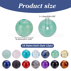 168Pcs 14 Styles Natural & Synthetic Mixed Gemstone Beads Sets&nbsp;G-AR0006-28