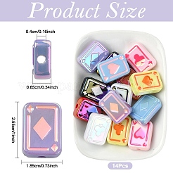14Pcs 7 Colors UV Plating Rainbow Iridescent Acrylic Enamel Beads&nbsp;SACR-YW0005-06