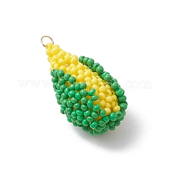 Glass Seed Beaded Corn Pendants&nbsp;PALLOY-GD00001