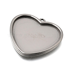 304 Stainless Steel Pendant Cabochon Settings&nbsp;STAS-F365-01E-P