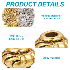 180Pcs 12 Styles Tibetan Style Alloy Spacer Beads&nbsp;FIND-HY0003-51