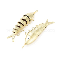 Rack Plating Brass Fish Chandelier Component Links&nbsp;KK-H474-05G