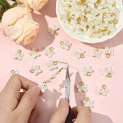 200Pcs ABS Imitation Pearl Butterfly Charms&nbsp;PALLOY-SZ00045
