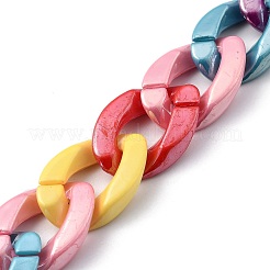 Handmade Opaque Acrylic Curb Chains&nbsp;AJEW-JB00731