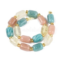 Natural Lemon Quartz & Flower Amazonite & Sunstone Beads Strands&nbsp;G-Q614-02A-01