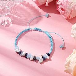 Adjustable Rhombus Natural Gemstone Braided Bracelets for Women&nbsp;BJEW-JB10993-01