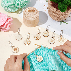 Wooden with Alloy Locking Stitch Marker&nbsp;TOOL-WH0155-32