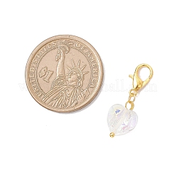 Heart Glass Pendant Decorations&nbsp;HJEW-JM03770-02