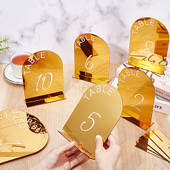 10Pcs 10 Styles Number 1~10 Acrylic Table Place Cards&nbsp;AJEW-WH0752-349