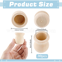 30Pcs Unfinished Blank Wooden Vase&nbsp;WOOD-PH0003-75