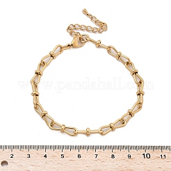 304 Stainless Steel Bowknot Link Anklets for Women&nbsp;AJEW-U025-02G