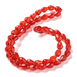 Faceted Teardrop Imitation Austrian Crystal Bead Strands&nbsp;G-M185-8x6mm-06A