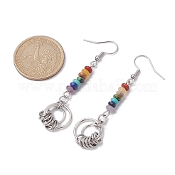 Chakra Synthetic & Natural Gemstone Dangle Earrings&nbsp;EJEW-JE05528