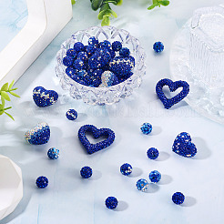 58Pcs Handmade Polymer Clay Rhinestone Beads&nbsp;CLAY-BT0001-08