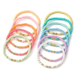 11Pcs 11 Colors Polymer Clay & Non-magnetic Synthetic Hematite Beaded Stretch Bracelets Kit&nbsp;BJEW-JB10679