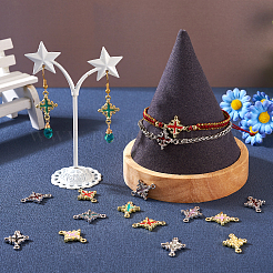 48Pcs 12 Styles Rack Plating Alloy Enamel Connector Charms&nbsp;FIND-TA0002-85