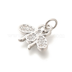 Brass Micro Pave Clear Cubic Zirconia Pendants&nbsp;KK-L225-039P