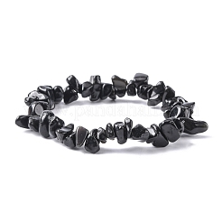 Natural Obsidian Chip Beads Stretch Bracelet for Women&nbsp;BJEW-AL00003-13
