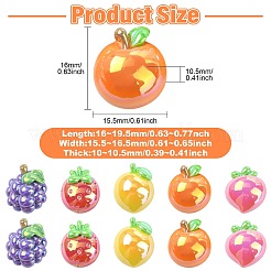40Pcs 5 Styles UV Plating Opaque Resin Cabochons&nbsp;RESI-CJ0005-13