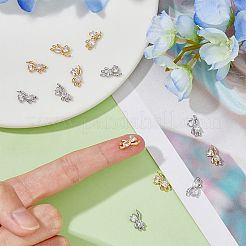 12Pcs 2 Colors Brass Micro Pave Cubic Zirconia Charms&nbsp;KK-HY0003-13