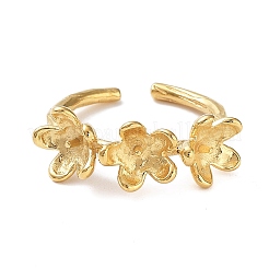 304 Stainless Steel Flower Open Cuff Ring Findings&nbsp;STAS-K263-04G