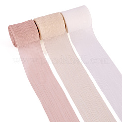 3 Rolls 3 Colors Wrinkle Polyester Ribbon&nbsp;OCOR-TA0002-98C