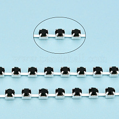 Silver Plated Brass Rhinestone Strass Chains&nbsp;CHC-N020-12A-02