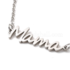 Non-Tarnish Mother's Day 304 Stainless Steel Ma Ma Link Chains Bracelets for Women&nbsp;BJEW-Q335-01A-P