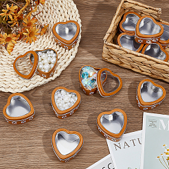 20Pcs Tinplate Flower Heart Shaped Gift Boxes with Clear Window Lid&nbsp;CON-PH0003-21
