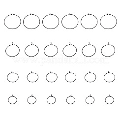 24Pcs 4 Size 316L Surgical Stainless Steel Hoop Earring Findings&nbsp;X1-STAS-ZZ0001-03EB