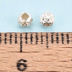 Textured 925 Sterling Silver Beads&nbsp;STER-T008-44S-03