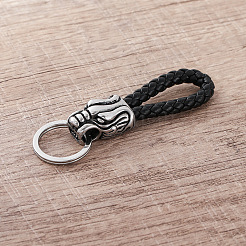 Braided PU Leather Keychains&nbsp;JI5354