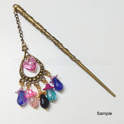 Tibetan Style Alloy Hair Stick Findings&nbsp;X-TIBE-R310-35AB-NR