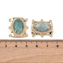 Brass Micro Pave Cubic Zirconia Multi-Strand Links with Mixed Natural Gemstone&nbsp;KK-Z096-02G