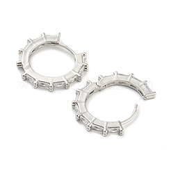 Brass with Cubic Zirconia Hoop Earrings&nbsp;EJEW-G363-09P