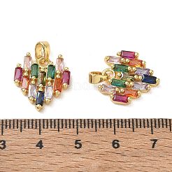 Brass Micro Pave Colorful Cubic Zirconia Pendants&nbsp;CU-CBA84C5-07G