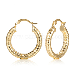 Brass Textured Hoop Earrings&nbsp;FS-WGEF2F9-01