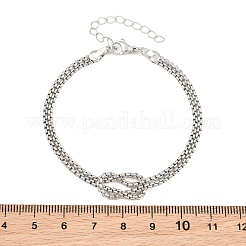 Brass Box Chain Knot 2-Strand Bracelets for Women&nbsp;KK-CBA68DA-17B-P