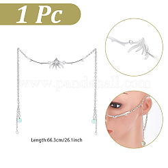 1Pc Alloy Tassel Face Chains with Glass Beads&nbsp;NJEW-GA0001-12