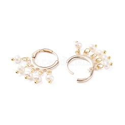 Natural Pearl Dangle Hoop Earrings&nbsp;EJEW-JE04791