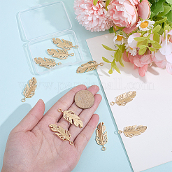 10Pcs 304 Stainless Steel Feather Pendants&nbsp;STAS-BBC0009-98